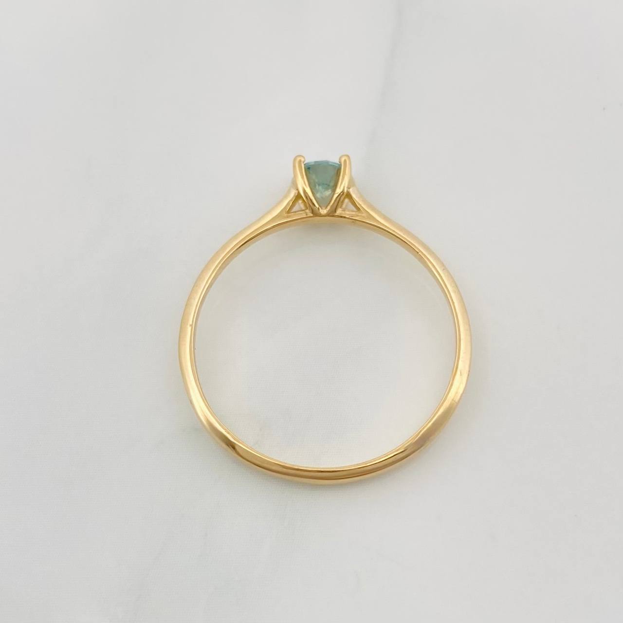 Anillo Solitario Moisanitas 0.20 pts 1.4g / T7 1/2 Oro Amarillo 18K
