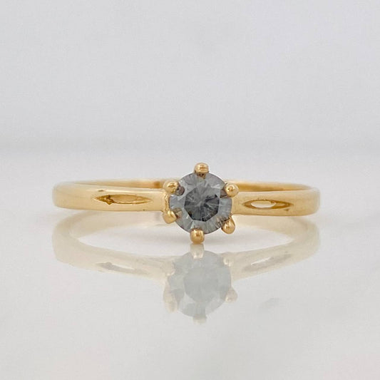 Anillo Solitario Moisanita  0.20 pts 1.65g / T7 1/4 Oro Amarillo 18K