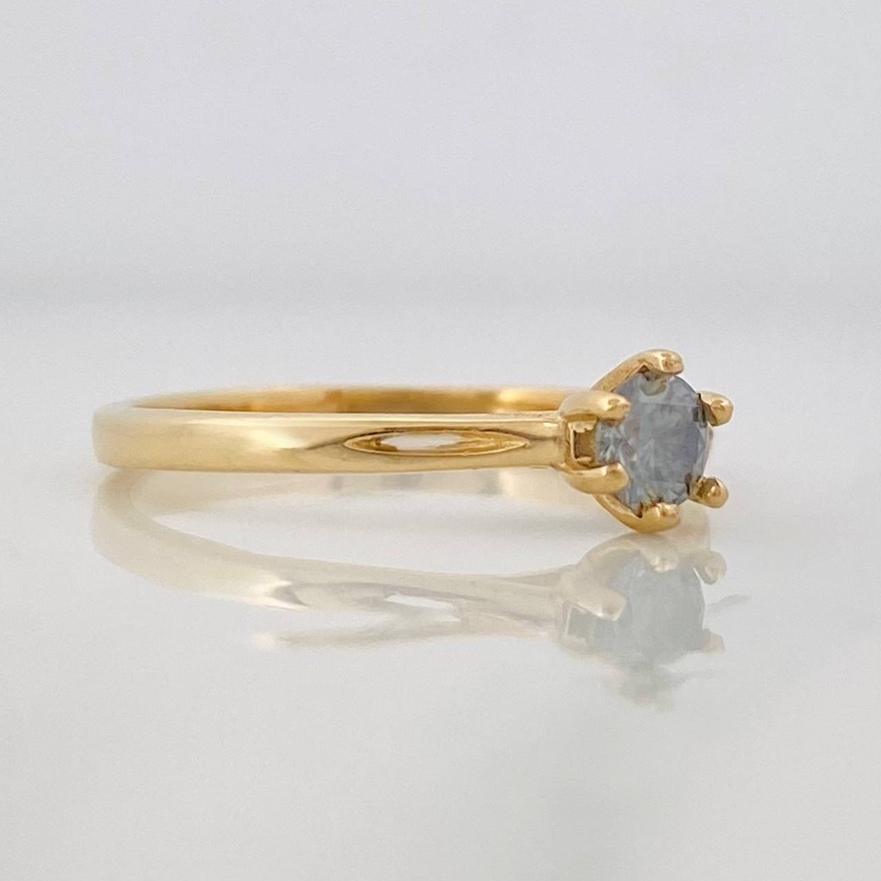 Anillo Solitario Moisanita  0.20 pts 1.65g / T7 1/4 Oro Amarillo 18K