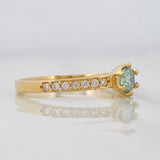 Anillo Solitario Churumbela Moisanitas 0.34 pts 1.8g / T7 Oro Amarillo 18K