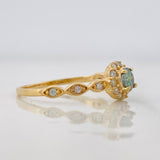 Anillo Halo Churumbela Moisanitas 0.38 pts 1.75g / T7 Oro Amarillo 18K
