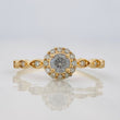 Anillo Halo Churumbela Moisanitas 0.38 pts 1.8g / T8 1/2 Oro Amarillo 18K