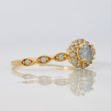 Anillo Halo Churumbela Moisanitas 0.38 pts 1.8g / T8 1/2 Oro Amarillo 18K