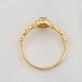 Anillo Halo Churumbela Moisanitas 0.38 pts 1.8g / T8 1/2 Oro Amarillo 18K