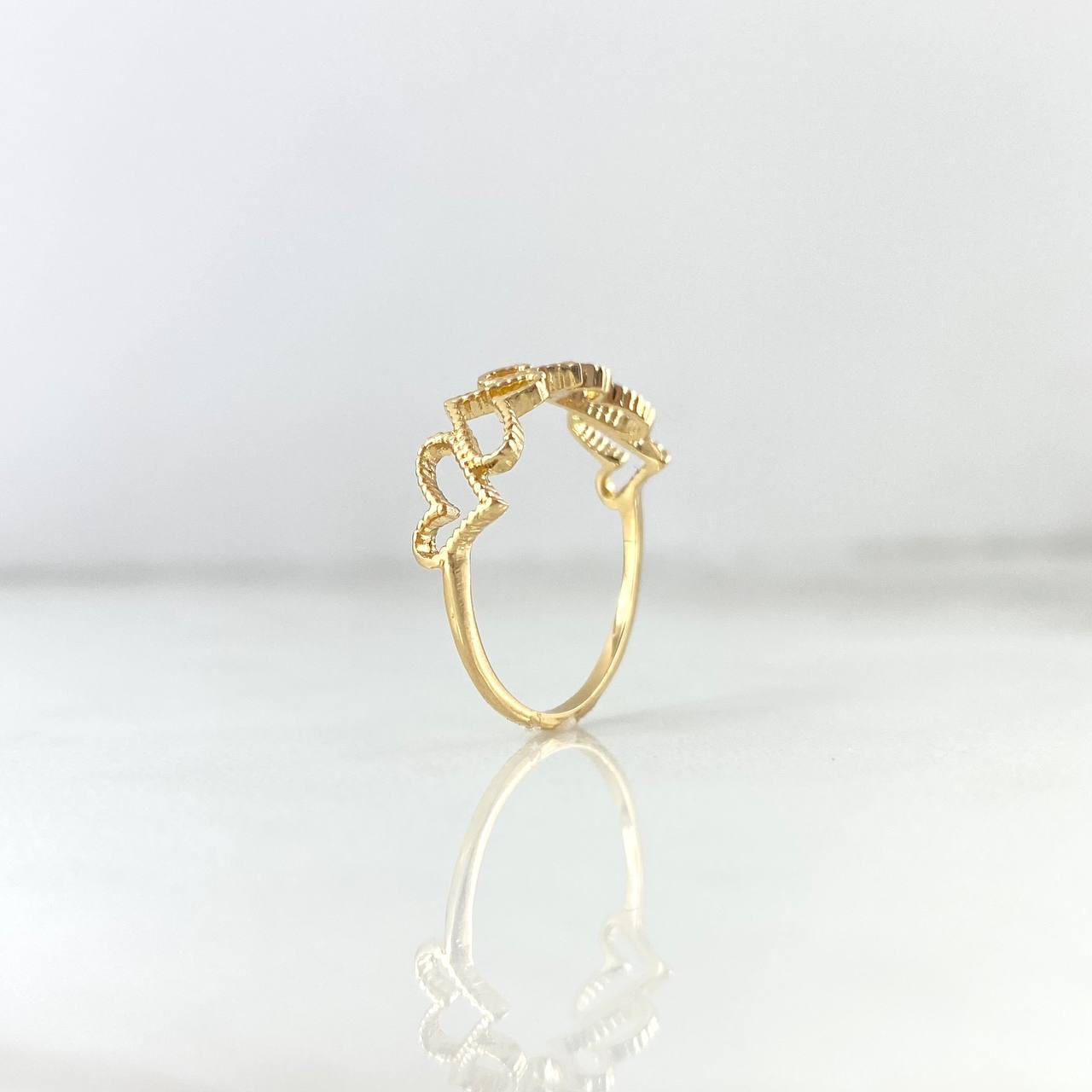 Anillo Corazones Bordeados 1.5gr / T5 3/4 / Oro Amarillo