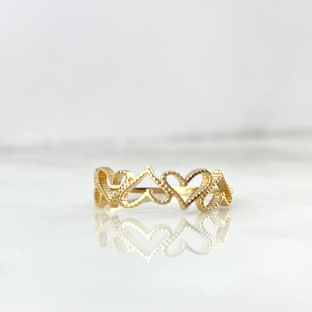 Anillo Corazones Bordeados 1.5gr / T5 3/4 / Oro Amarillo