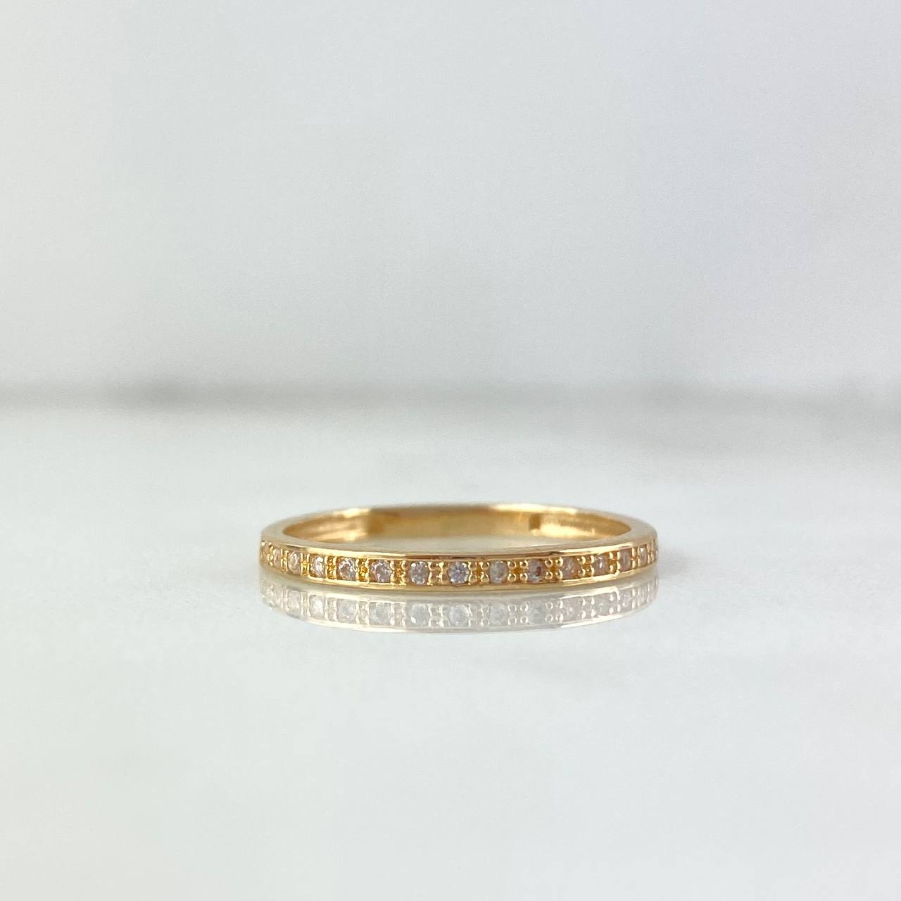 Anillo Rustico Carril 1.45gr / T7 / Circones Blancos Oro Amarillo