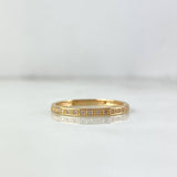 Anillo Rustico Carril 1.45gr / T7 / Circones Blancos Oro Amarillo