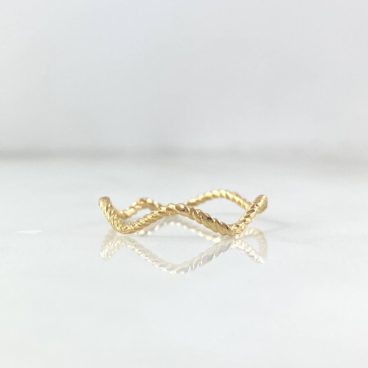 Anillo Trenza Zig-Zag 0.8gr / T7 1/2 / Grueso Oro Amarillo