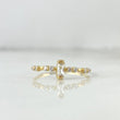 Anillo Solitario Morse Rectangular 1.15gr / T6 1/4 / Circones Blancos Oro Amarillo *