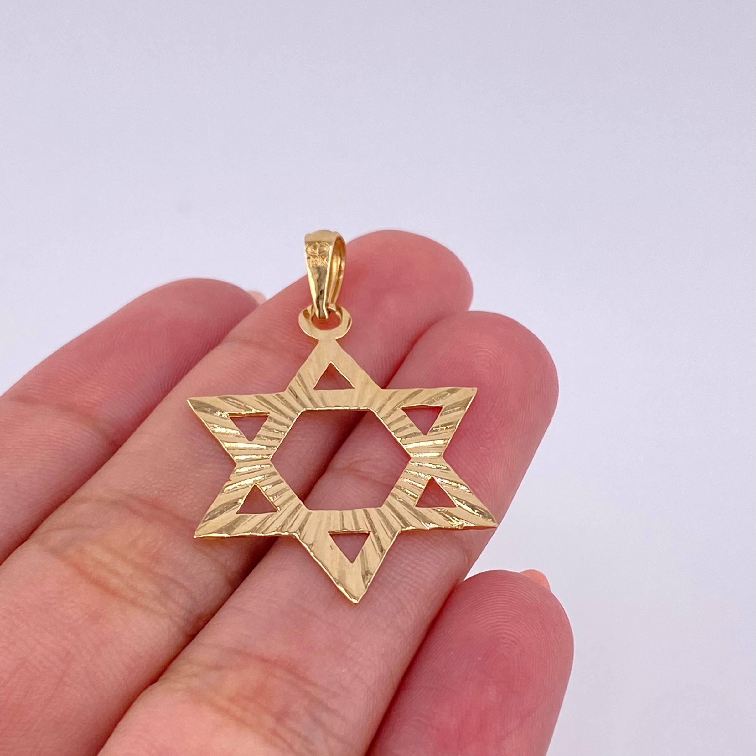 Dije Estrella de David 1.9g / 3.8cm Oro Amarillo 18K