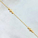 Pulso Espiga Militar 2.45gr / 18cm / 3mm-4mm Bolas Lisas - Diamantadas Oro Amarillo 18K ©