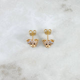 Topos Rostro Oso Moño 2.4gr / Broche Mariposa-Circones Blancos Negros Dos Oros Amarillo Blanco ©