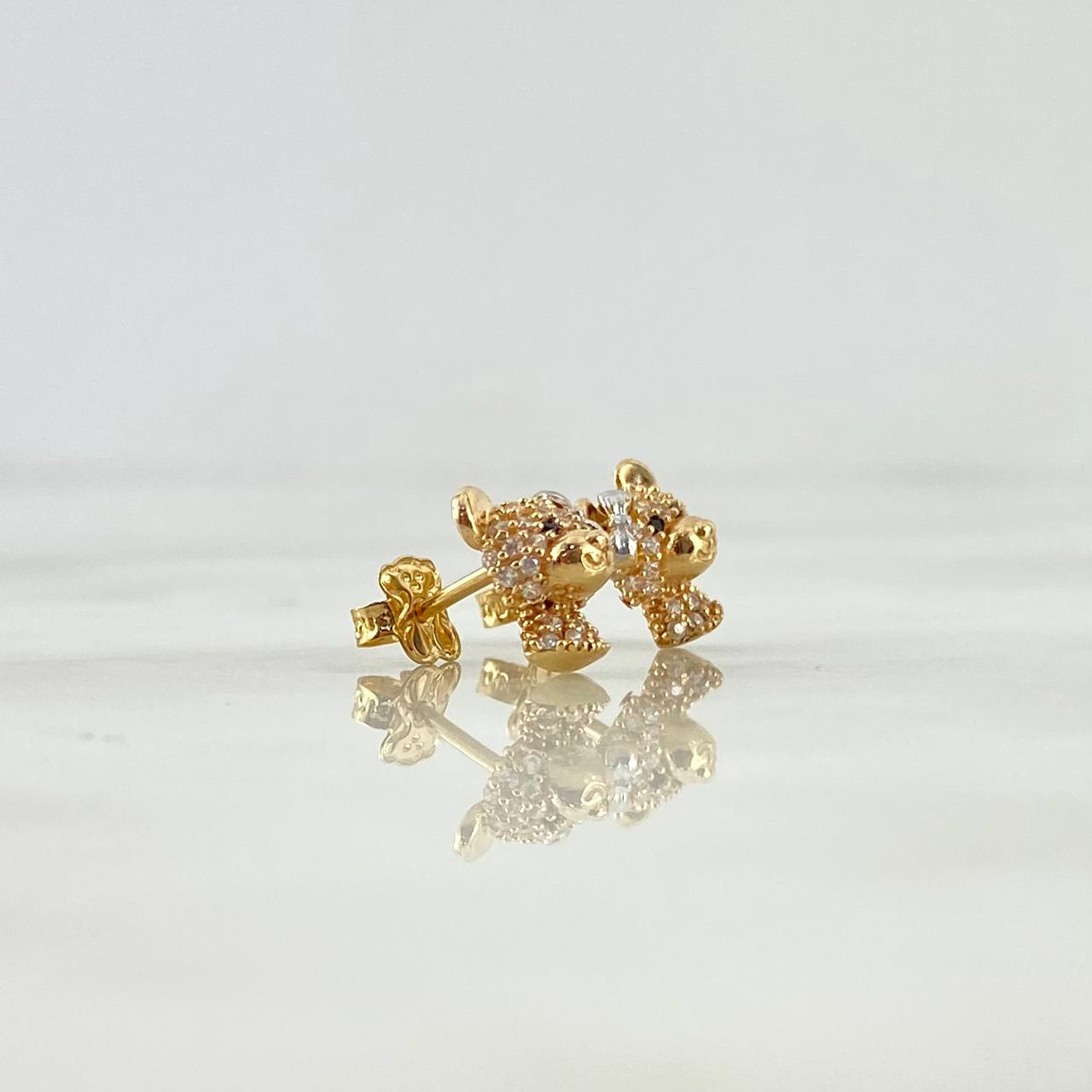 Topos Rostro Oso Moño 2.4gr / Broche Mariposa-Circones Blancos Negros Dos Oros Amarillo Blanco ©