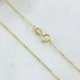 Set Cadena Veneciana 0.95gr / 45cm / 0.6mm + Dije Corazón 0.3gr / 1.1cm / Bordeado 1.25gr Oro 18K (Oferta) ©