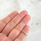 Set Cadena Veneciana 1gr / 45cm / 0.6mm + Dije Crúz Lisa 0.25gr / 1.3cm / 1.25gr Oro 18K (Oferta) ©