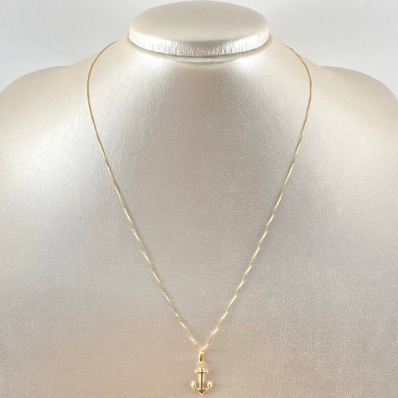 Set Cadena Veneciana 1gr / 45cm / 0.6mm + Dije Ancla 0.45gr / 1.8cm / 1.45gr Oro 18K (Oferta) ©