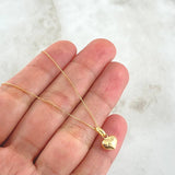 Set Cadena Veneciana 1gr / 45cm / 0.6mm + Dije Corazón Liso 0.4gr / 1.2cm / 1.4gr Oro 18K (Oferta) *