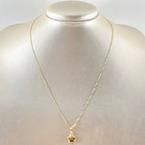 Set Cadena Veneciana 1gr / 45cm / 0.6mm + Dije Estrella Lisa 0.45gr / 1.6cm / 1.45gr Oro 18K (Oferta) *