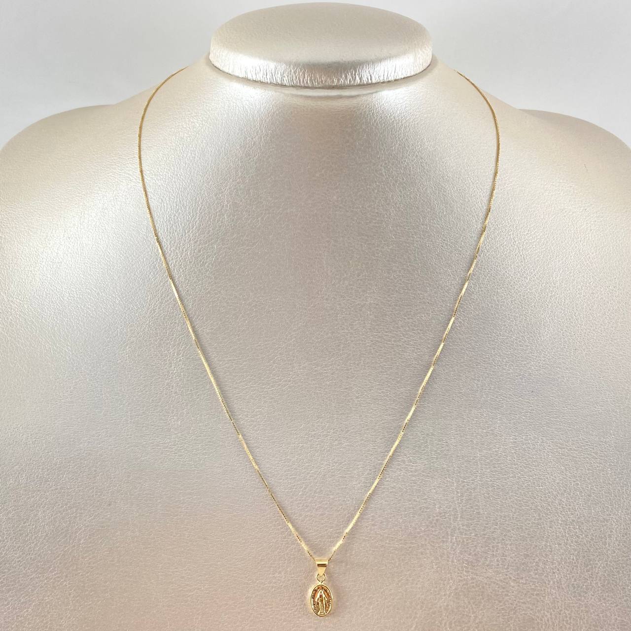 Set Cadena Veneciana 0.95gr / 45cm / 0.6mm + Dije Virgen Milagrosa 0.4gr / 1.5cm / 1.35gr Oro 18K (Oferta) ©
