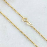 Set Cadena Lazo 1.15gr / 60cm / 1.2mm + Dije Crúz Lisa 0.5gr / 2.3cm / 1.65gr Oro 18K (Oferta) ©