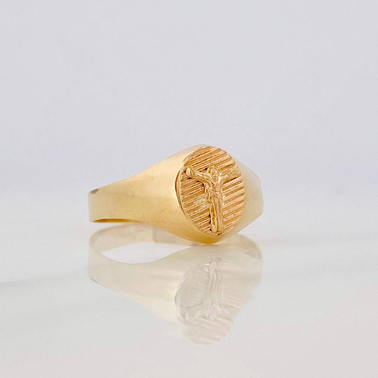 Anillo Sello Jesucristo 1.5g / T6 3/4 Oro Amarillo 18K