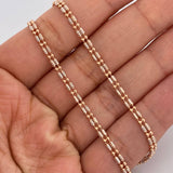 Cadena Morse 10.85gr / 60.5cm / 2.93mm Dos Oros Blanco Rosa +3 18K %