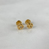 Topos Flor 0.7gr / Circon Blanco Oro Amarillo