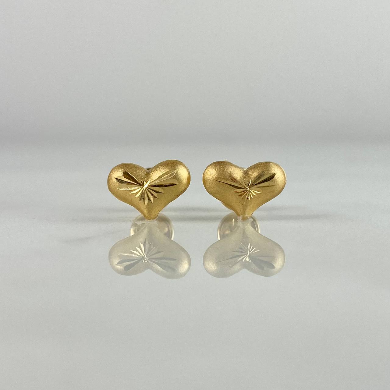 Topos Corazón Diamantado 0.95gr / Troquelado Oro Amarillo *