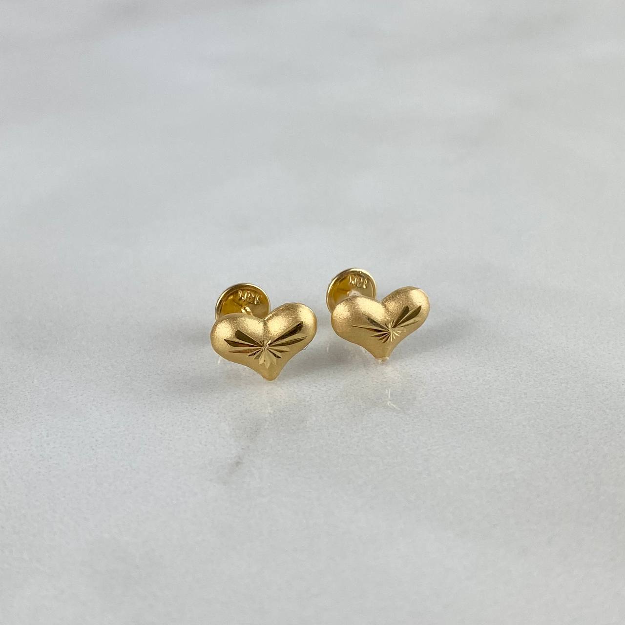 Topos Corazón Diamantado 0.95gr / Troquelado Oro Amarillo *