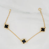 Pulso Aro Seguido Trebol 4.4g / 18.5cm / 1.6mm Oro Amarillo 18K