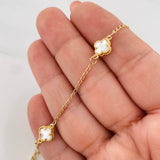 Pulso Espiga Trebol 2.85g / 18cm / 1.45mm Oro Amarillo 18K