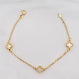 Pulso Espiga Trebol 2.85g / 18cm / 1.45mm Oro Amarillo 18K