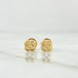 Topos Trébol VCyA 0.5gr / 5mm Borde Punteado Oro Amarillo Nac.Esp. 18K