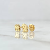Topos Trebol VCyA 0.5gr / 5mm Diamantado Borde Punteado Oro Amarillo Nac.Esp. 18K *