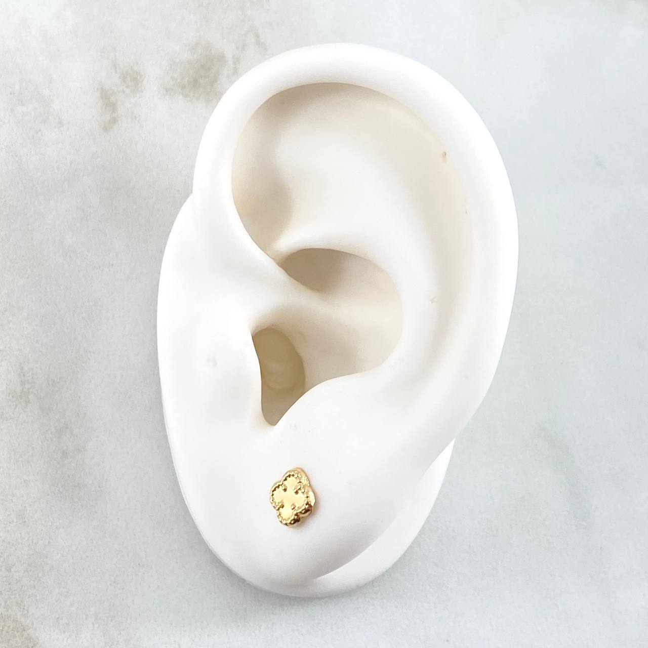 Topos Trebol VCyA 0.5gr / 5mm Diamantado Borde Punteado Oro Amarillo Nac.Esp. 18K *