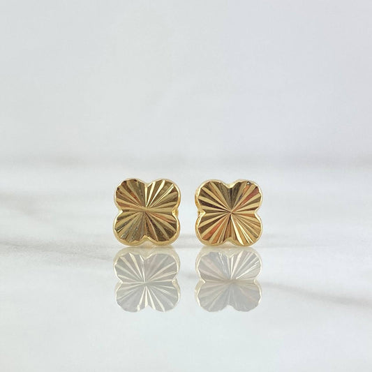 Topos Trébol VCyA 0.7gr / 7mm Diamantado Oro Amarillo Nac.Esp. 18K