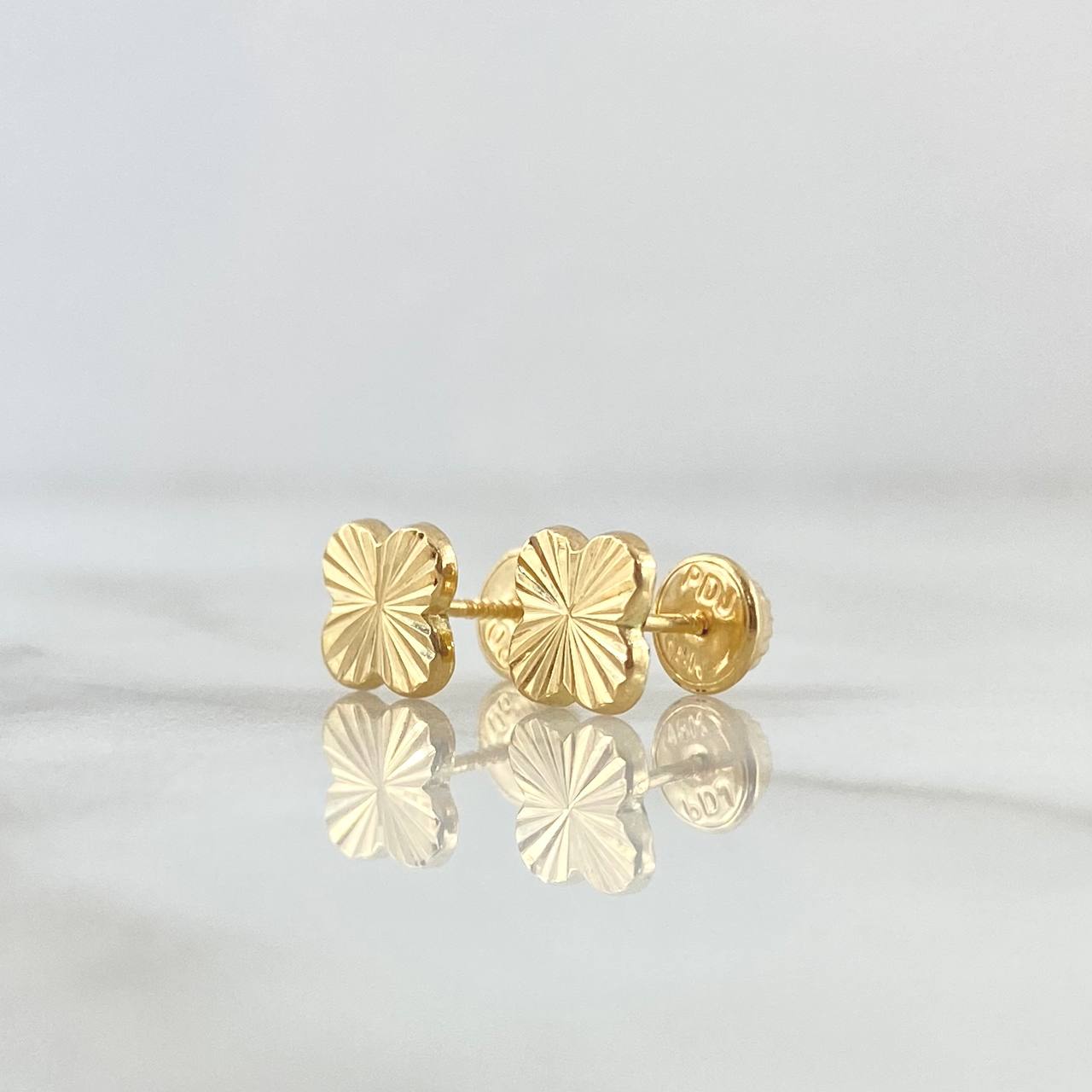Topos Trébol VCyA 0.75gr / 7mm Diamantado Oro Amarillo Nac.Esp. 18K
