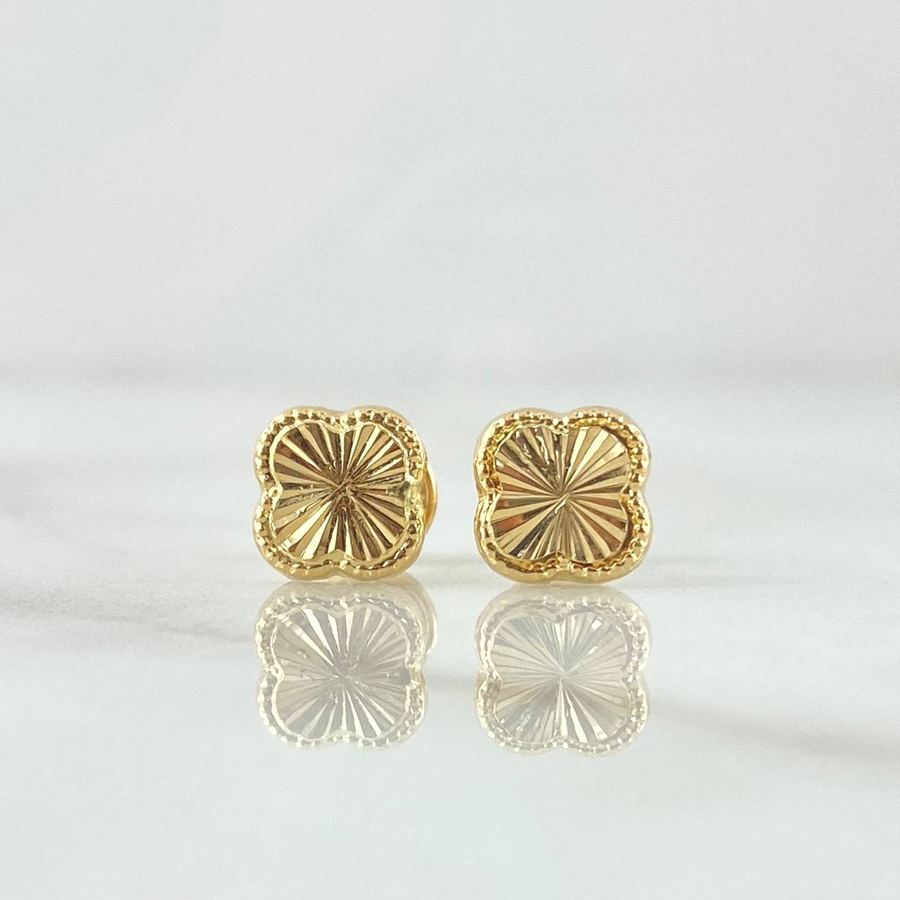 Topos Trébol VCyA 1gr / 7mm Diamantado Borde Punteado Oro Amarillo Nac.Esp. 18K