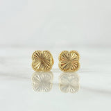 Topos Trébol VCyA 1gr / 7mm Diamantado Borde Punteado Oro Amarillo Nac.Esp. 18K