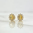 Topos Virgen Milagrosa Silueta 1gr / 8mm Circones Blancos Oro Amarillo 18K ©