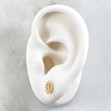 Topos Virgen Milagrosa Silueta 1gr / 8mm Circones Blancos Oro Amarillo 18K ©