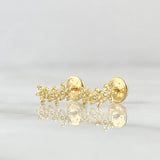 Topos Estela En Flores 0.8gr / 1mm Circones Blancos Oro Amarillo 18K