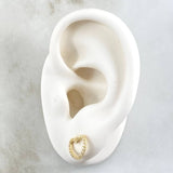 Topos Silueta Corazón 1.1gr / 9mm Circones Blancos Oro Amarillo 18K