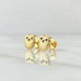 Topos Búho 0.8gr / 8mm Texturizado Oro Amarillo 18K