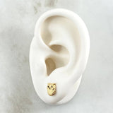 Topos Búho 0.8gr / 8mm Texturizado Oro Amarillo 18K