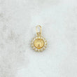 Dije Corona RX 0.4gr / 1.5cm / Circones Blancos Oro Amarillo 18K