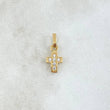 Dije Cruz Punteada 0.55gr / 1.5cm / Circones Blancos Oro Amarillo 18K