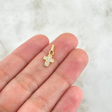 Dije Cruz Punteada 0.55gr / 1.5cm / Circones Blancos Oro Amarillo 18K