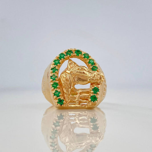 Anillo Herradura Caballo 10.1 g / T10 Oro Amarillo 18K